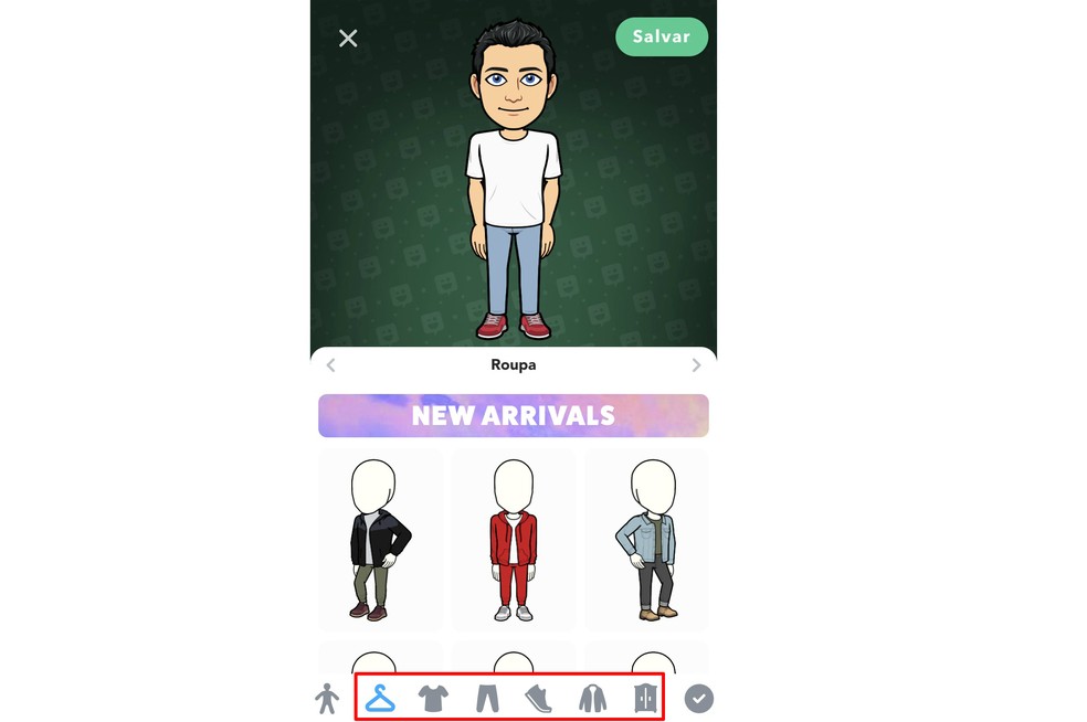 Como criar e mudar a roupa do seu Bitmoji