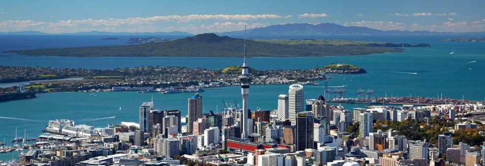 Vista de Auckland, uma das maiores cidades da Nova Zelândia — Foto: Divulgação/NewZealand.com
