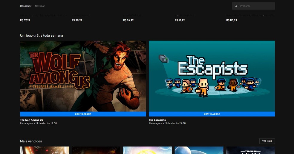 Epic Games Store oferece um jogo grátis por 12 dias em dezembro