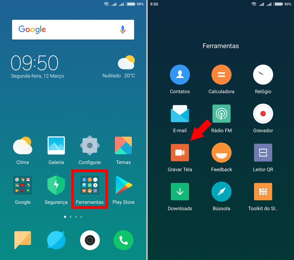 Como gravar a tela do celular da Xiaomi