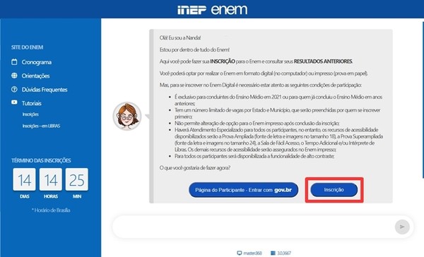 Como fazer a inscrição para o Enem 2021