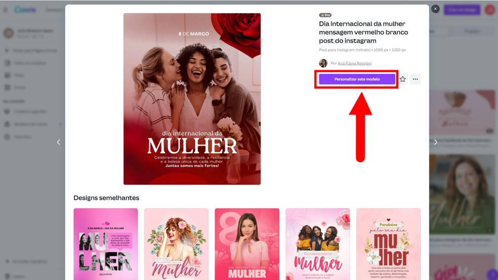 Clique no notão para customizar a imagem escolhida — Foto: Reprodução/Júlia Silveira