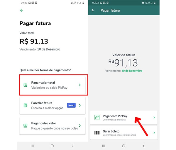 Como pagar a fatura do PicPay Card