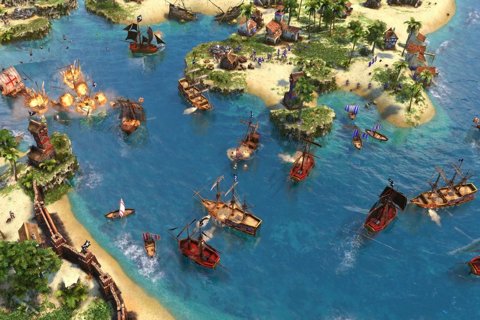 Age of Empires III: Definitive Edition simula o controle de sociedades — Foto: Reprodução/TechTudo