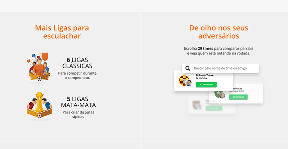 Mais ligas e jogadores para seguir são vantagens exclusivas do Cartola PRO — Foto: Reprodução/Murilo Molina
