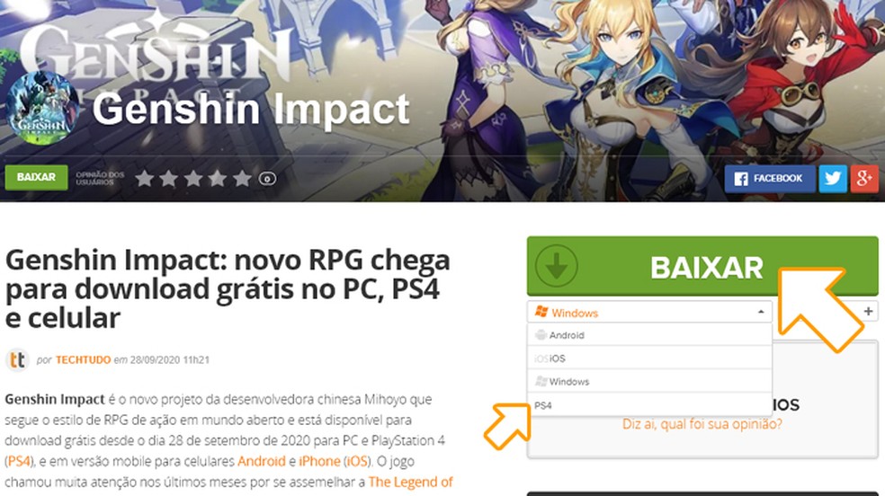Como resgatar Código Presente do Genshin Impact PS4, PC