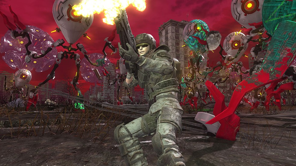 Earth Defense Force 6 convoca jogadores a mais uma vez lutarem contra hordas de alienígenas como parte da EDF — Foto: Reprodução/Steam