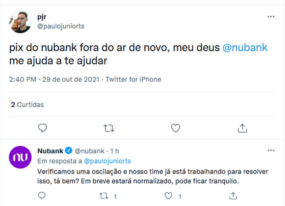PIX do Nubank fora do ar hoje? Serviço passa por instabilidade