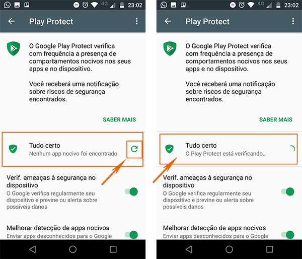 Como usar o antivírus do Google Play Protect nos apps de Android