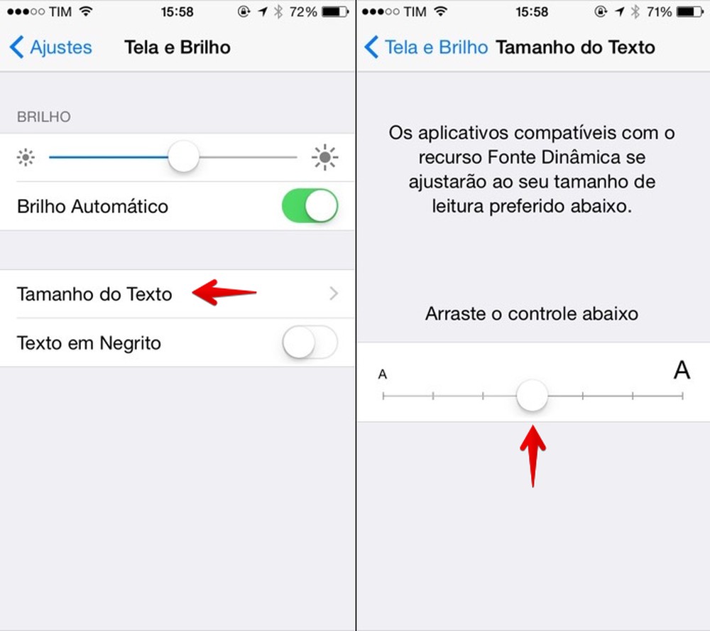 Como aumentar ou diminuir o tamanho da letra no iPhone
