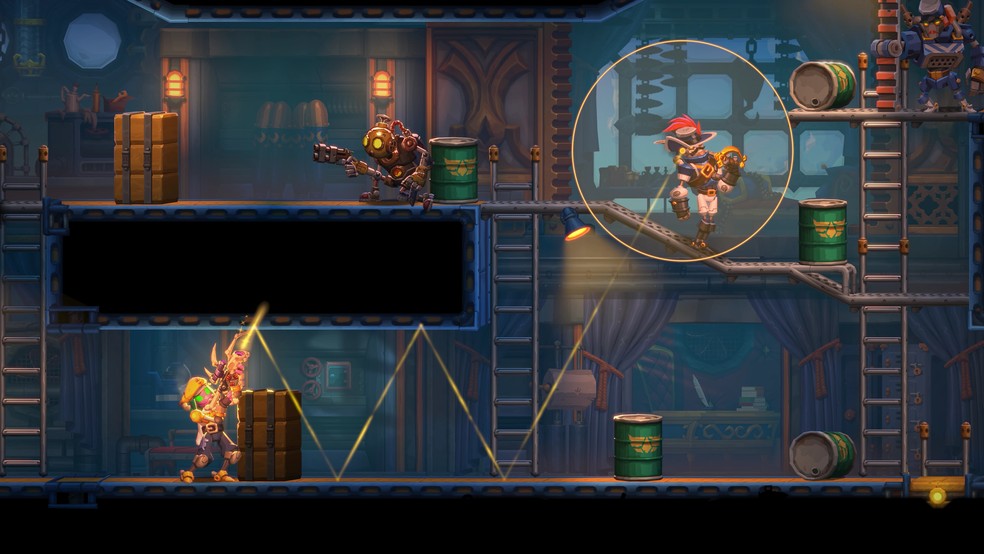 SteamWorld Heist 2 combina combate em turnos e mecânica de mira livre — Foto: Reprodução/Steam