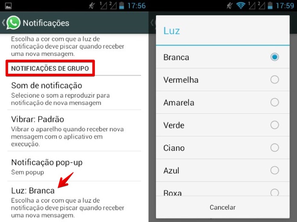 Como fazer a luz do WhatsApp piscar?