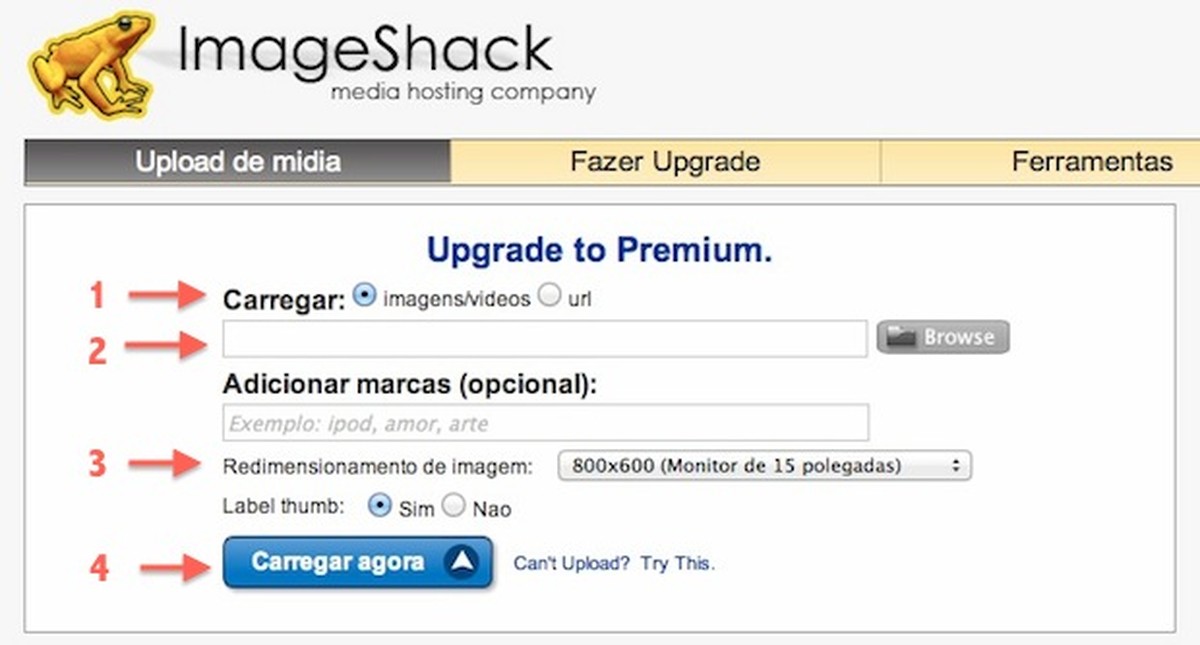 Como usar o ImageShack