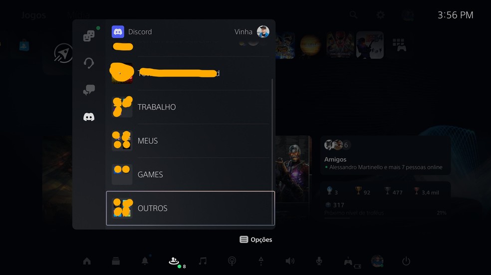 Escolha um canal ou chat para entrar no Discord — Foto: Reprodução/Felipe Vinha