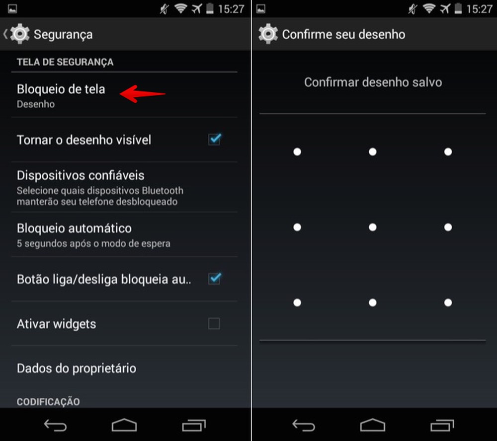 Como mudar a senha de bloqueio do Android?