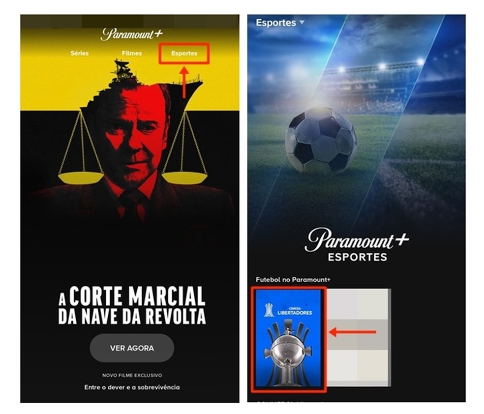 Cerro Porteño x Fluminense hoje: transmissão ao vivo e online é oferecida para os assinantes do Paramount+, por meio do app do serviço — Foto: Reprodução/Gabriela Andrade