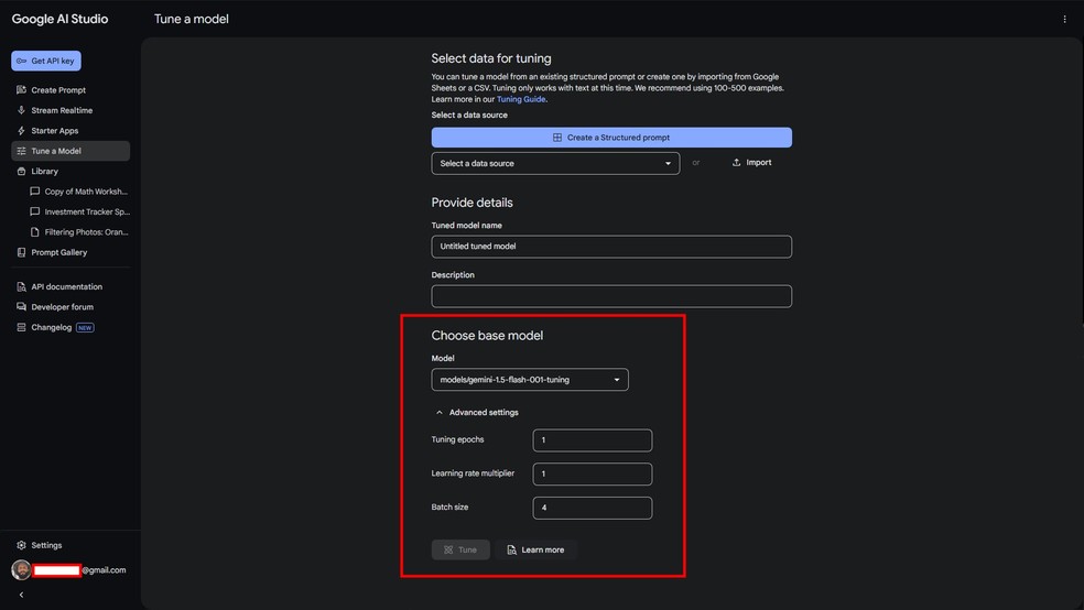  Reprodução/Google AI Studio (Editada por Daniel Trefilio)