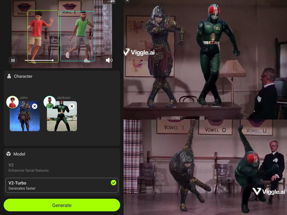  Reprodução/Viggle AI (Editada por Daniel Trefilio)