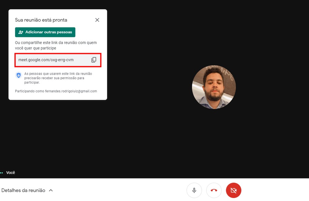 Como criar um link fixo no Google Meet