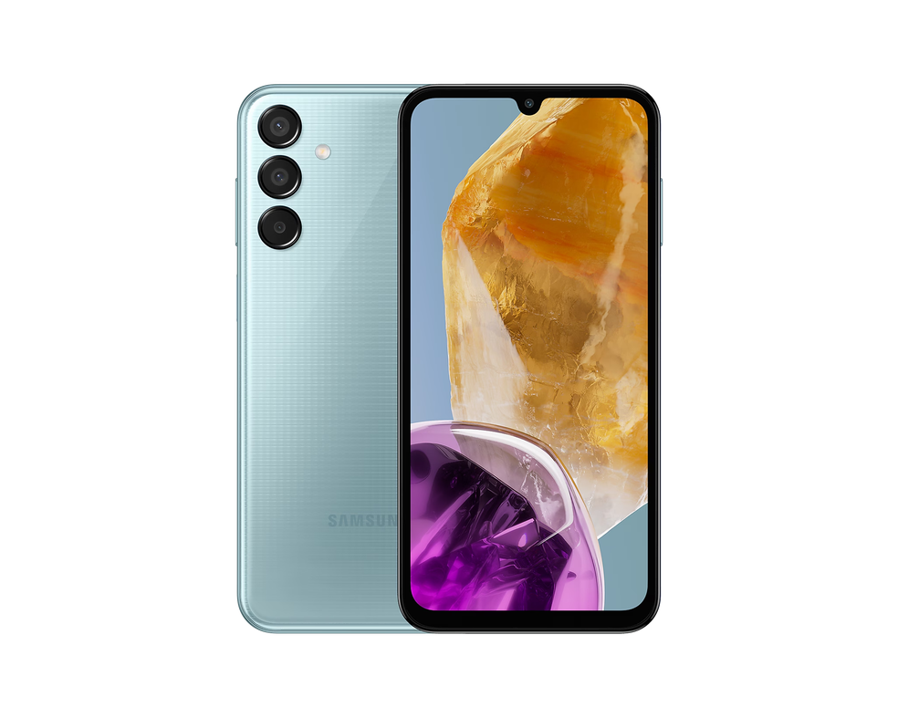 Detalhes de tela e design do Galaxy M15 5G — Foto: Reprodução/Samsung