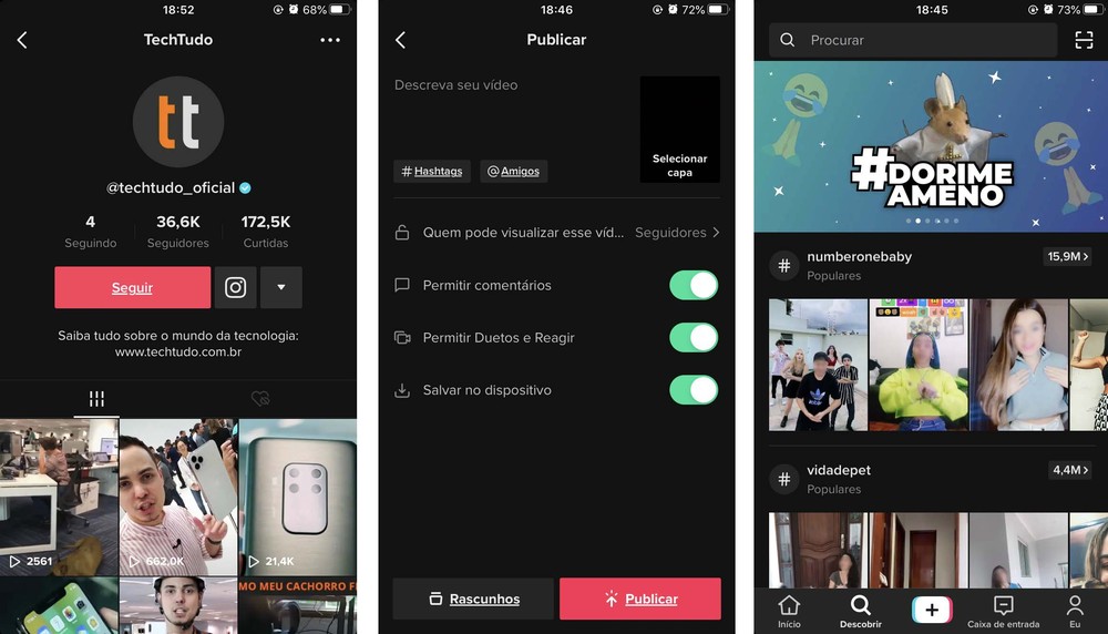 Como deixar o TikTok preto com o modo noturno