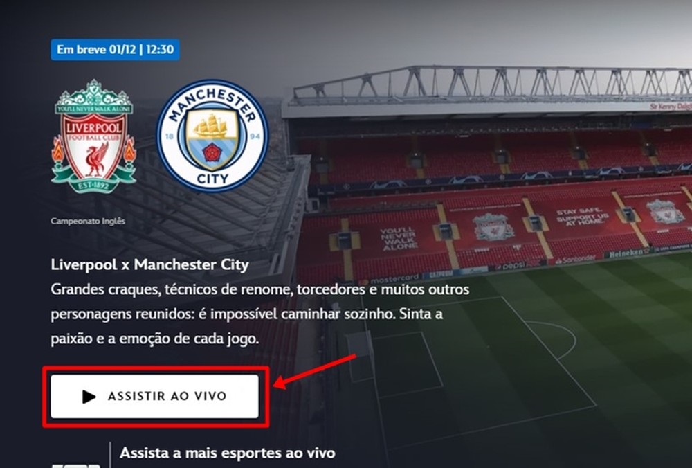Liverpool x Manchester City ao vivo: saiba onde assistir à Premier League