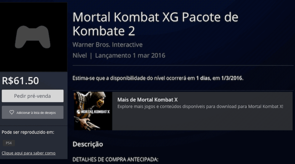 Como baixar Mortal Kombat XG para liberar os novos personagens