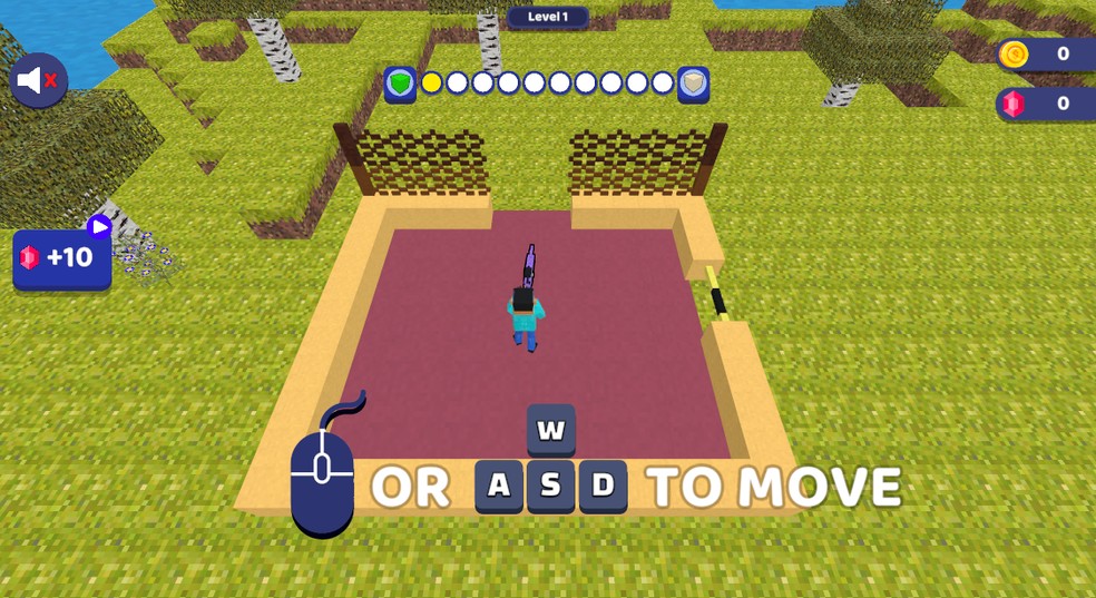 Defenda o cenário em Creeper Army Defense — Foto: Reprodução/Felipe Vinha