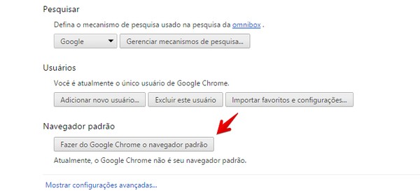 Como colocar o Google Chrome como navegador padrão