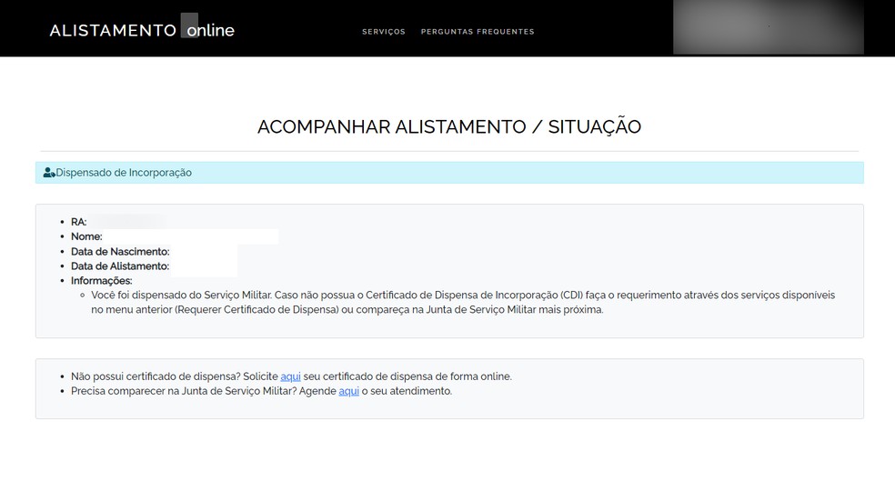 Exército Brasileiro - Alistamento ONLINE - no site do alistamento online,  você consegue acompanhar a situação do seu alistamento mesmo tendo feito o  alistamento numa Junta de Serviço Militar, acesse
