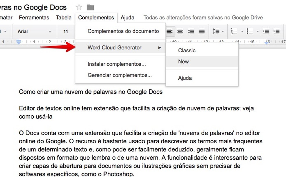 Como criar uma nuvem de palavras no Google Docs – Cris e as Tecnologias  Educacionais