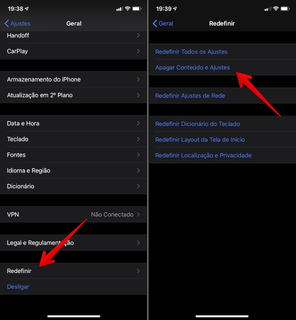 Como resetar o iPhone XR