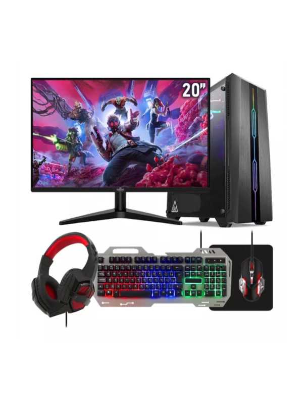 PC gamer com acessórios e monitor 20″ Strong Tech