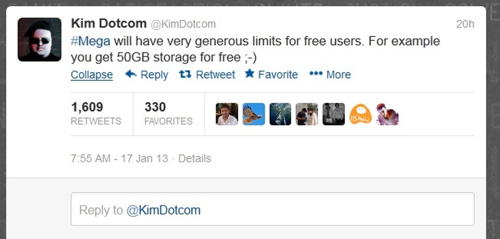 Kim Dotcom anuncia a novidade (Foto: Reprodução) — Foto: TechTudo
