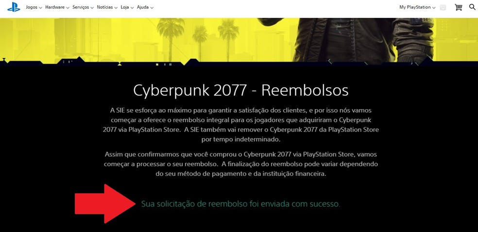 REEMBOLSO CYBERPUNK PS4 - Quem solicitou o reembolso na pagina que