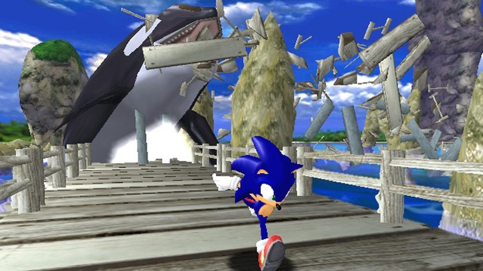 Sonic 3d baseado em cena do jogo 2d