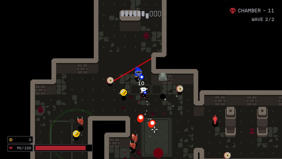 Meldpit é um jogo de sobrevivência Roguelike contra hordas de inimigos, semelhante a Brotato — Foto: Reprodução/Steam