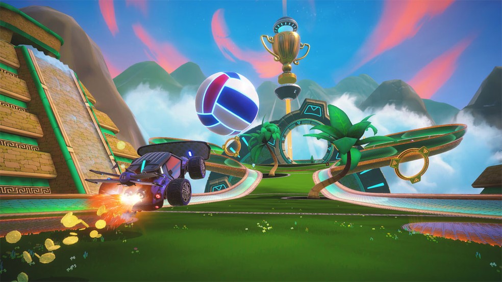 Turbo Golf Racing é uma divertida mistura de jogo de corrida com golfe em multiplayer — Foto: Reprodução/Steam