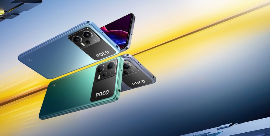 Xiaomi Poco X5 nas cores azul e verde