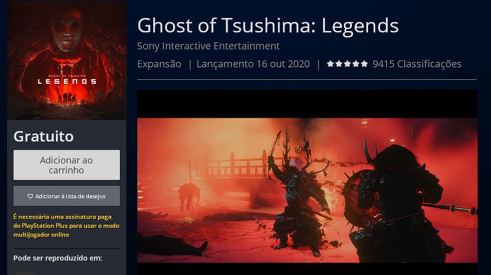 Tudo sobre Ghost Of Tsushima Legends: veja lançamento, requisitos