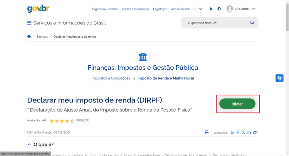  Reprodução/Gabriel Pereira