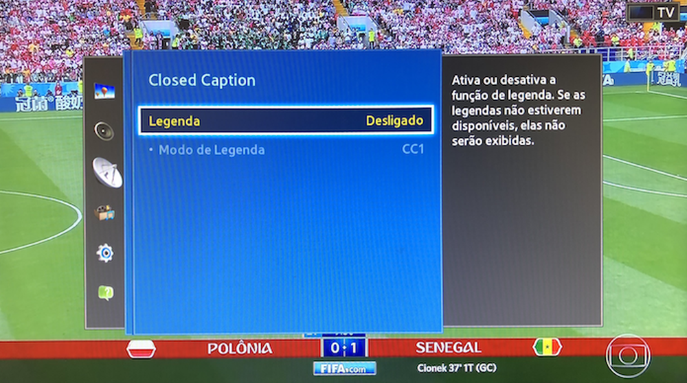 Como tirar ou colocar a legenda da smart TV Samsung
