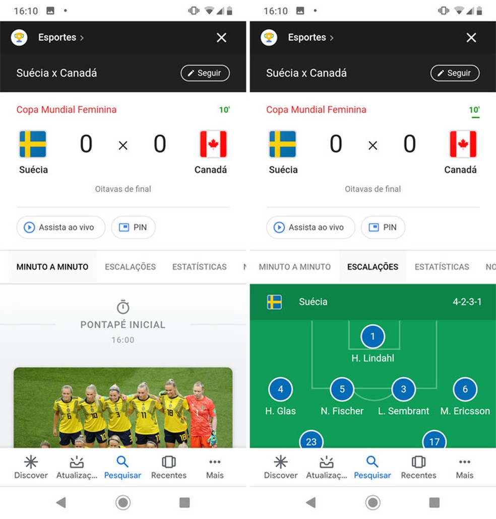Como acompanhar os jogos de futebol pelo Google em tempo real - Canaltech
