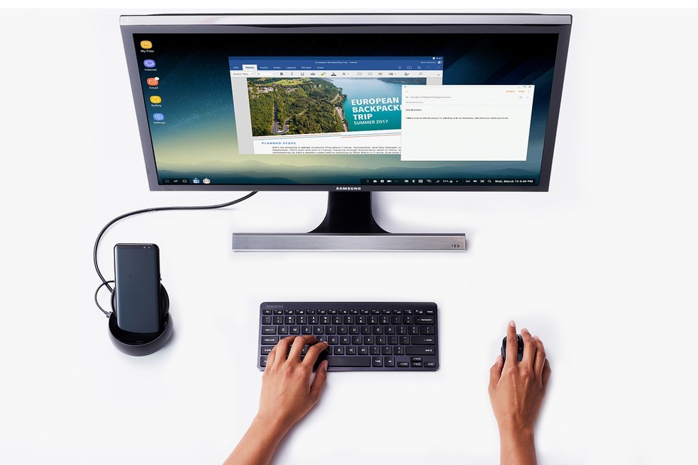 Samsung DeX transforma o Galaxy S26 Ultra em uma esta��o de trabalho ao conectar o celular a um monitor ou TV � Foto: TechTudo
