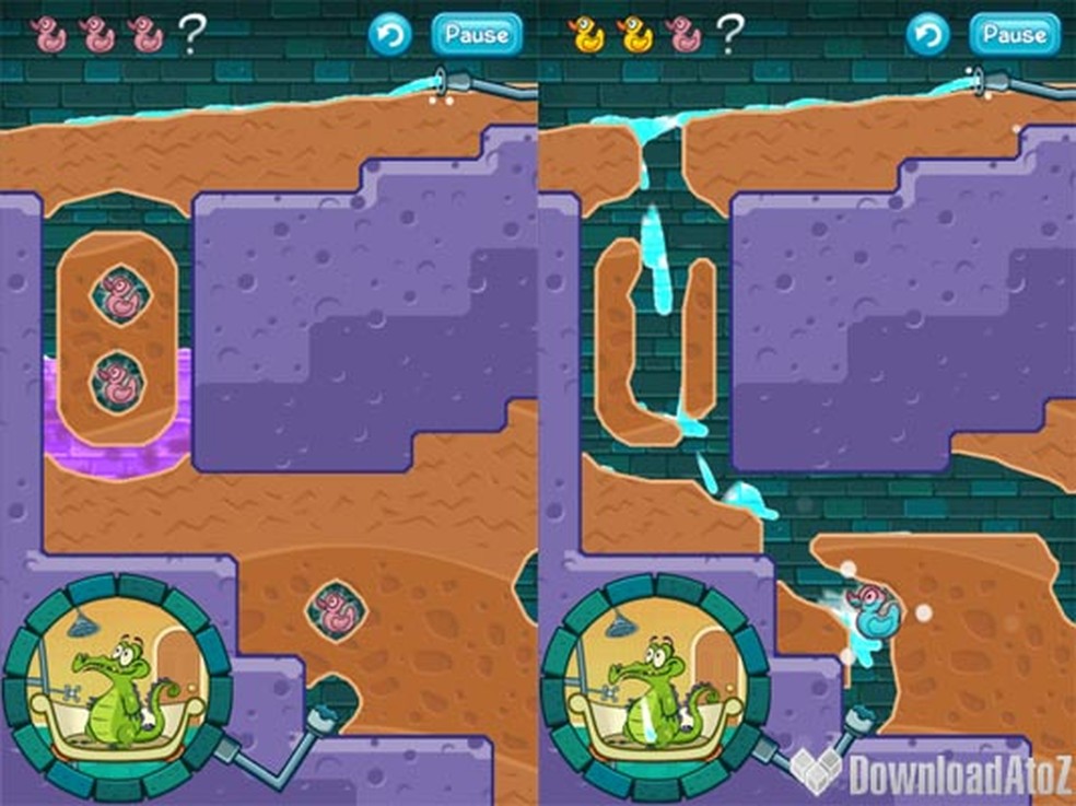Where's My Water? conta com fases divertidas e animações clássicas de plataforma — Foto: Divulgação/Google Play Store
