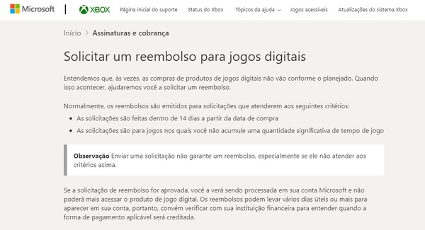 Como pedir reembolso de jogos do Xbox – Tecnoblog
