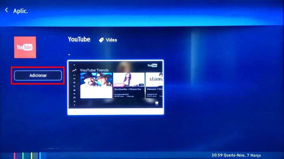 Como baixar e instalar o app do YouTube na smart TV da AOC
