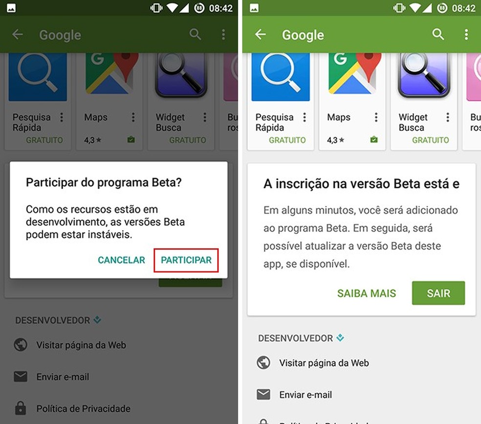Como baixar a versão beta de um app no Android via Google Play