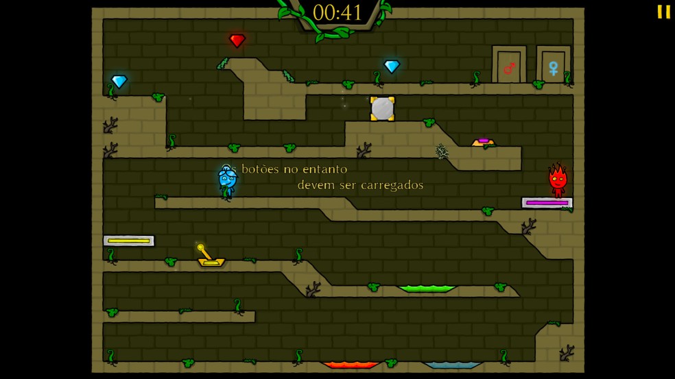 Fireboy and Watergirl: Forest Temple traz mecânicas coop desafiadoras — Foto: Reprodução/Róbson Martins