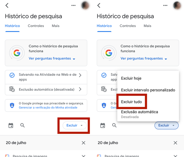 Como ver o histórico do Google e acessar todas as suas pesquisas